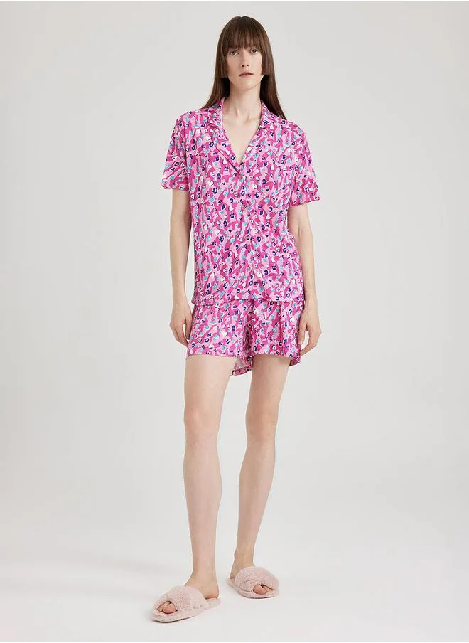 DeFacto All-Over Print Regular Fit Shirt & Shorts Set by Styli