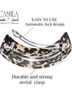 CAMILA Camila CP3618 French Hair Barrette Clip for Girls for Thick Curly Wavy Long Hair, Strong Hold Grip Hair Clips for Women, Automatic, No Slip Styling Girls Hair Accessories, Handmade in France  - Image 3