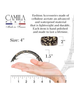 CAMILA Camila CP3618 French Hair Barrette Clip for Girls for Thick Curly Wavy Long Hair, Strong Hold Grip Hair Clips for Women, Automatic, No Slip Styling Girls Hair Accessories, Handmade in France  - Image 4