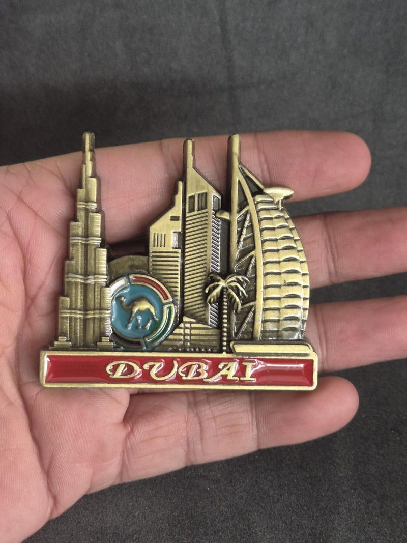 DT DECTONE Metal Fridge Magnet, Dubai Written 3D Metal Magnet for Fridge, Study Table, Office Desk, Ideal Gift, Best Home Decor Item for Travel Enthusiasts 6 X 6 CM, Pack of 1 - Image 5