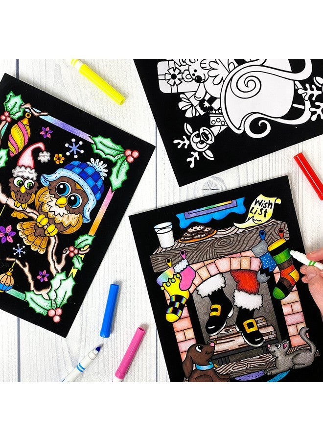 ستاف 2 كلر مجموعة رائعة من 18 ملصق تلوين مخملي ناعم (إصدار عيد الميلاد) - مشروع حرفي ممتاز لمشاركته وتلوينه مع العائلة - متعة التلوين لجميع الأعمار (الأطفال، والأطفال الصغار، والكبار) (حزمة واحدة) - Image 4