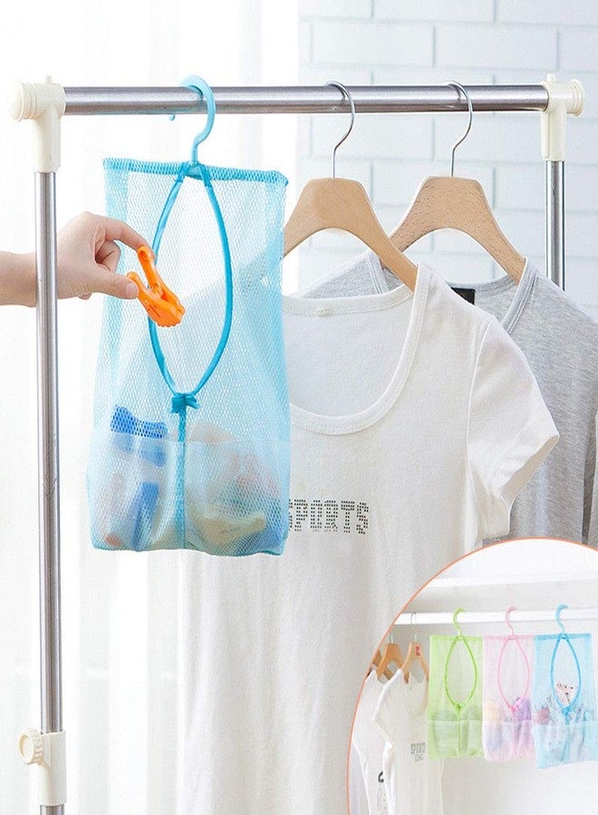 Zomoza Multipurpose Clothespin Bag with Hanger Storage Bag Mesh Net Laundry Clothespin Hook Towel Net(2pcs) - Image 4