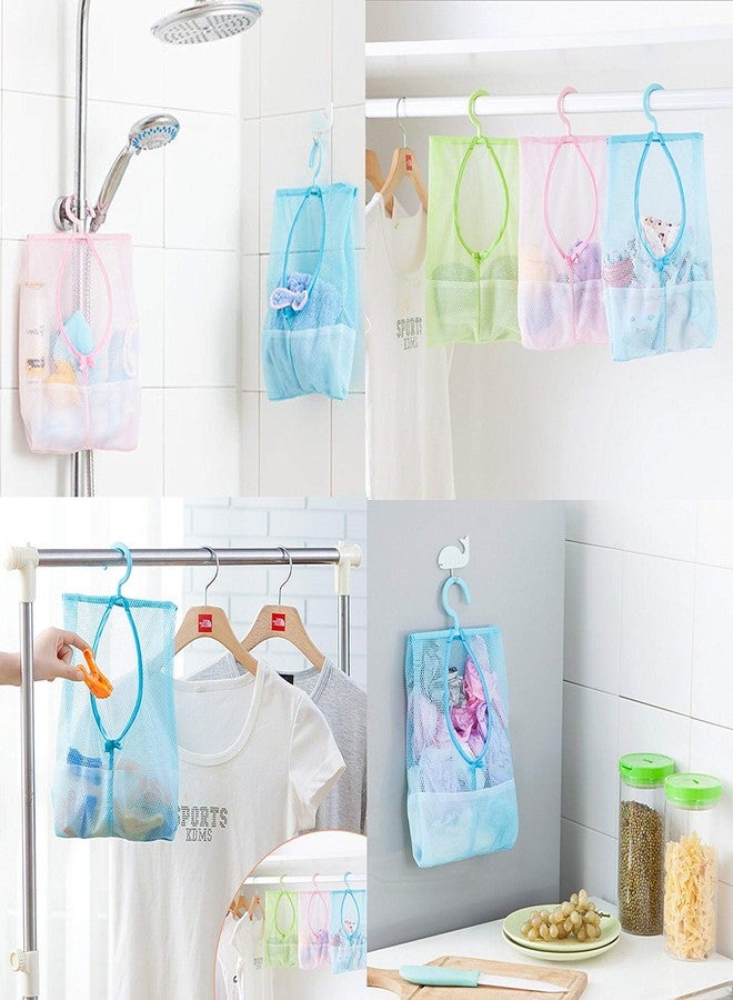 Zomoza Multipurpose Clothespin Bag with Hanger Storage Bag Mesh Net Laundry Clothespin Hook Towel Net(2pcs) - Image 3