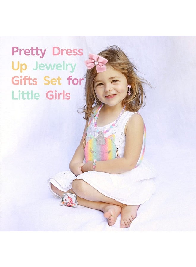 JYPS 7Pcs Unicorn Purse Set With Jewelry For Girls Birthday Gifts And Pretend Play Accessories - Image 3