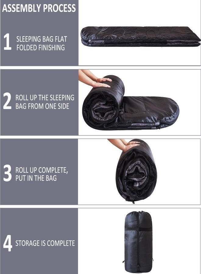 oaskys كيس نوم مزدوج من أواسكيز للبالغين مع وسادتين - مقاس كوين XL، مقاوم للماء، مناسب للتخييم والمشي لمسافات طويلة وحمل الحقائب في جميع الفصول، أكياس نوم لشخصين للطقس البارد والدافئ - Image 5