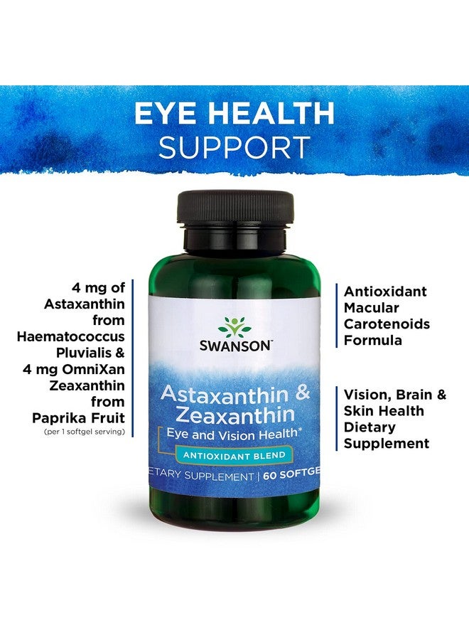 Swanson Astaxanthin & Zeaxanthin Eye Vision Brain Skin Health Antioxidant Support Supplement (Astaxanthin 4 mg & OmniXan Zeaxanthin 4 mg) 60 Softgels Sgels (3 Pack) - Image 5