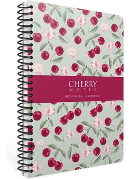 Cherry Time Spiral Hard Cover 17X24 120 Sheets Checkered Notebook