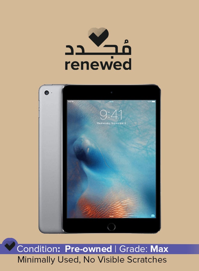 ابل  تم تجديده - آيباد ميني 4 (2015) بسعة 128 جيجابايت مزود بتقنية واي فاي وبطاقة SIM باللون الرمادي الفضائي - Image 1