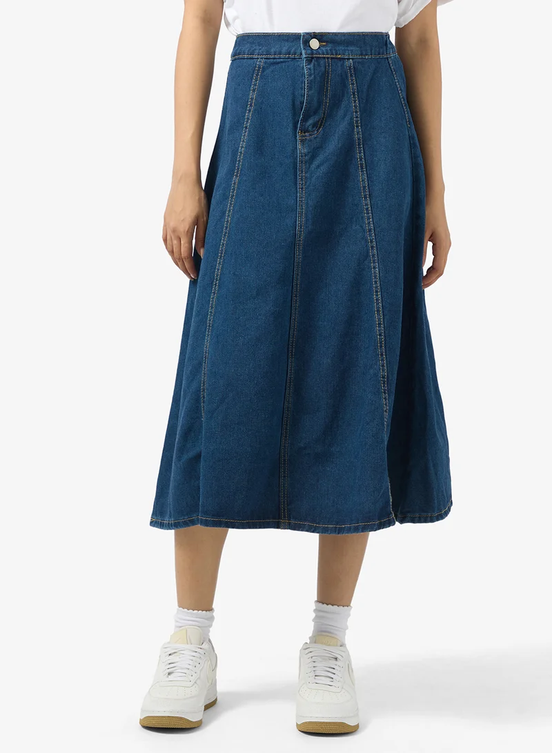جينجر Denim A Line Maxi Skirt