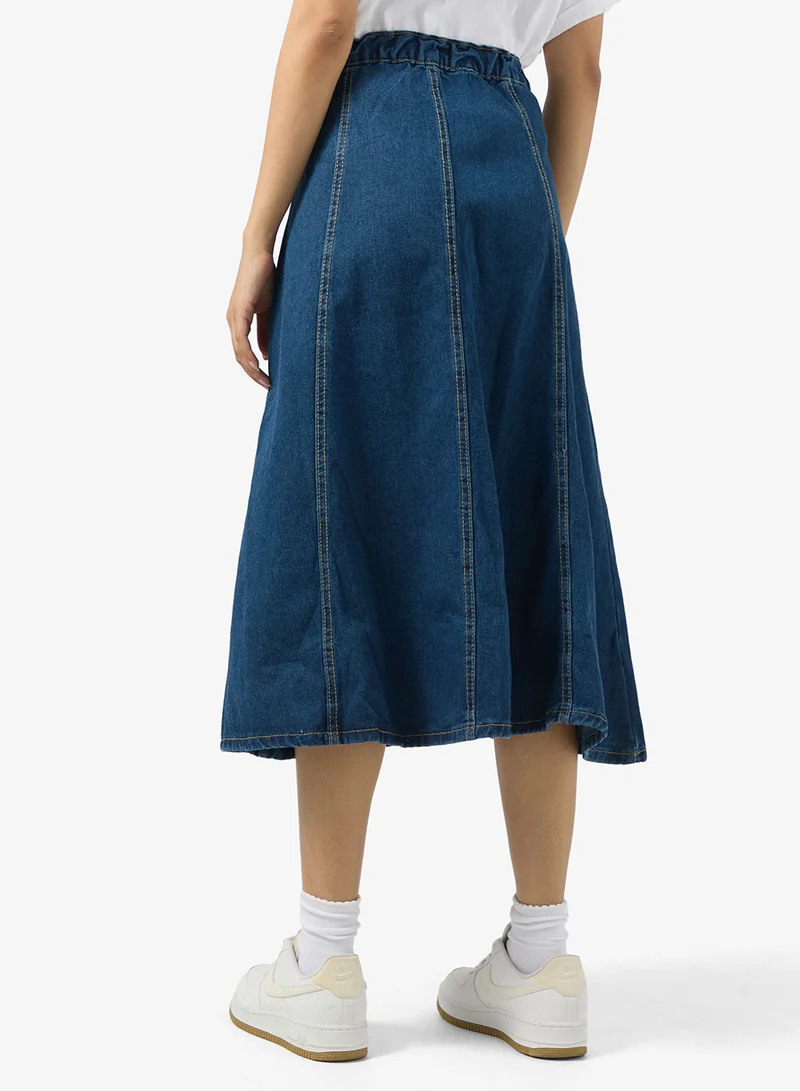 Ginger Denim A Line Maxi Skirt