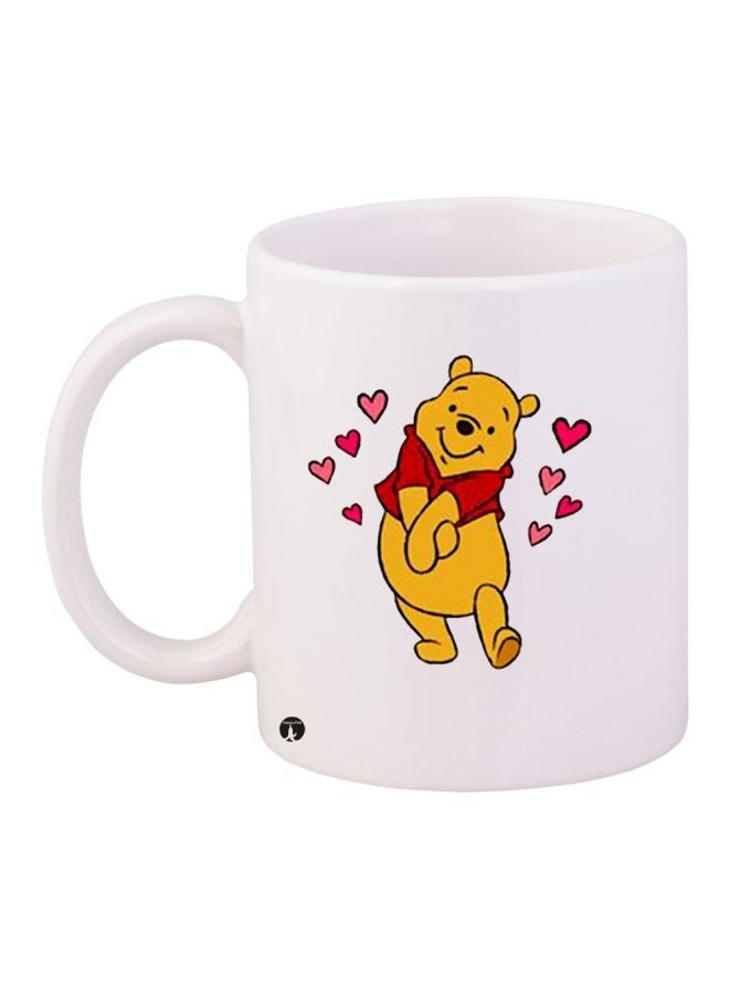 RYN Winnie The Pooh Printed Coffee Mug White/Yellow/Red 11ounce