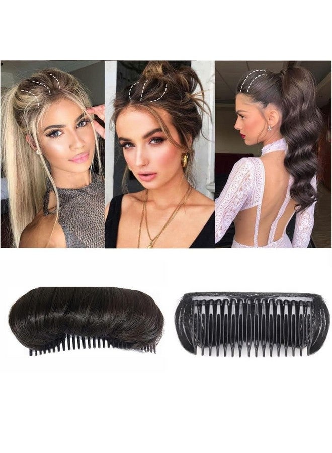 FITVERT Hair Puff Bun Maker Invisible Fluffy Hair Pad Sponge Puff Hair Extension, Hair Puff Roll Maker for Women, Hair Puff Bump - Black - Image 1