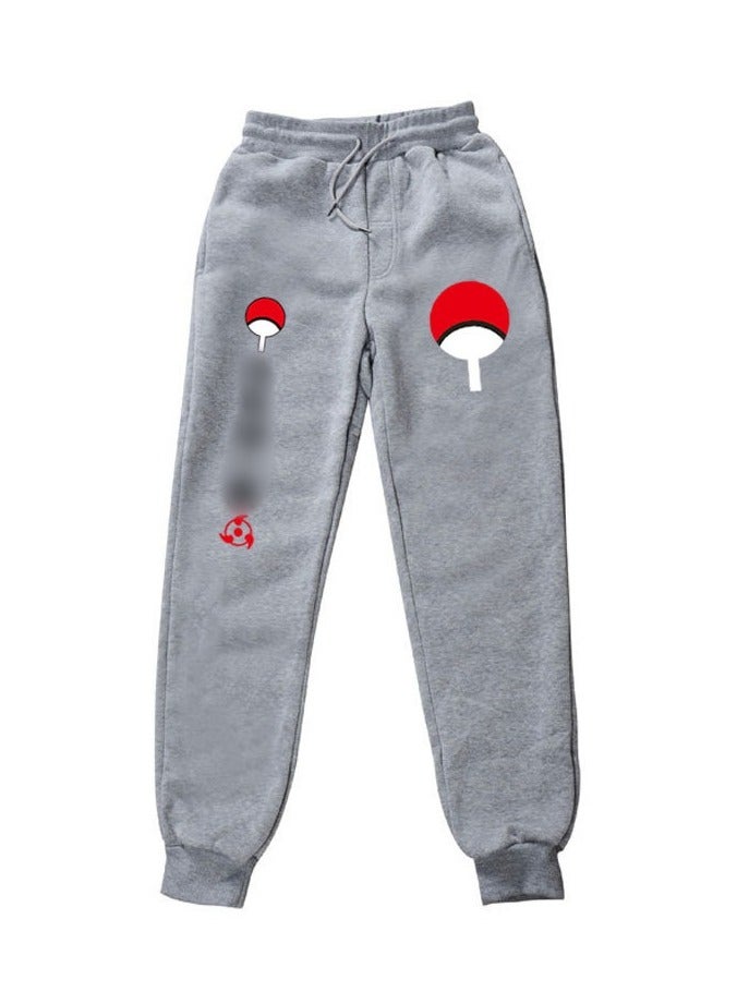KUYING Anime Naruto Fashion Fleece Loose Legged Sports Pants  - Image 1