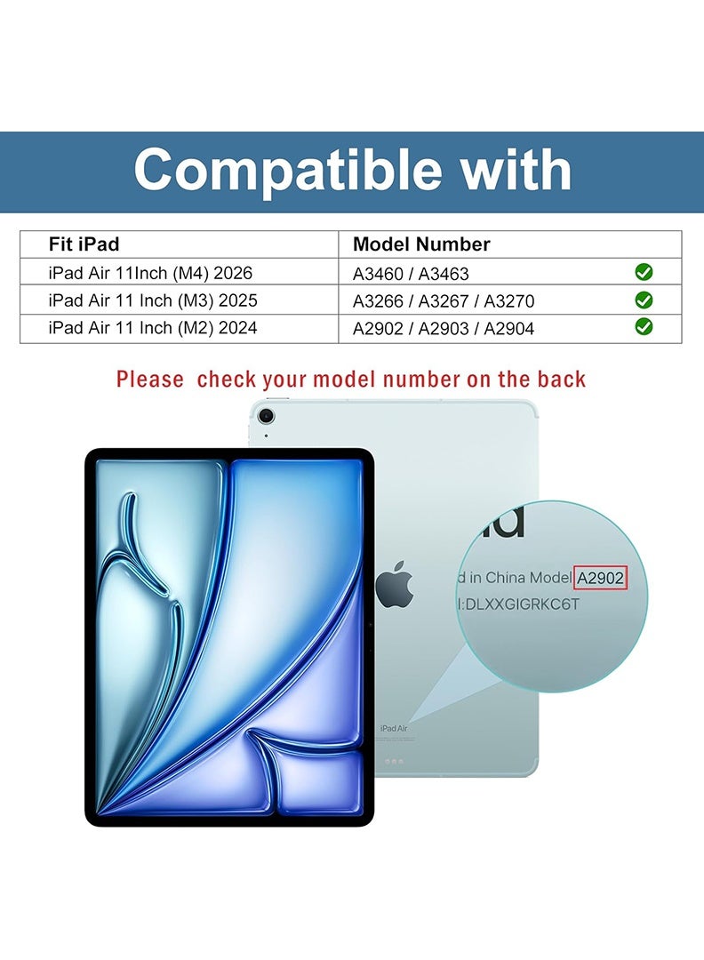 ثيودور واقي شاشة لجهاز Apple iPad Air 11 بوصة 2026 (M4) ,2025 (M3) و2024 (M2) مصنوع من زجاج مقوى بصلابة 9H، خالٍ من الفقاعات وسهل التركيب، وتغطية كاملة ومضاد للخدش، متوافق مع الجراب - شفاف - Image 2