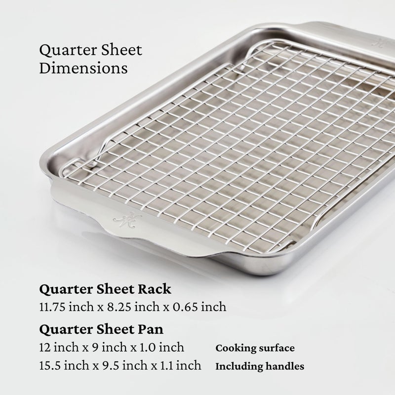 Hestan Provisions OvenBond â€“ 9" x 12.5" Tri-ply Clad Stainless Steel Quarter Sheet Pan with Rack - Image 2