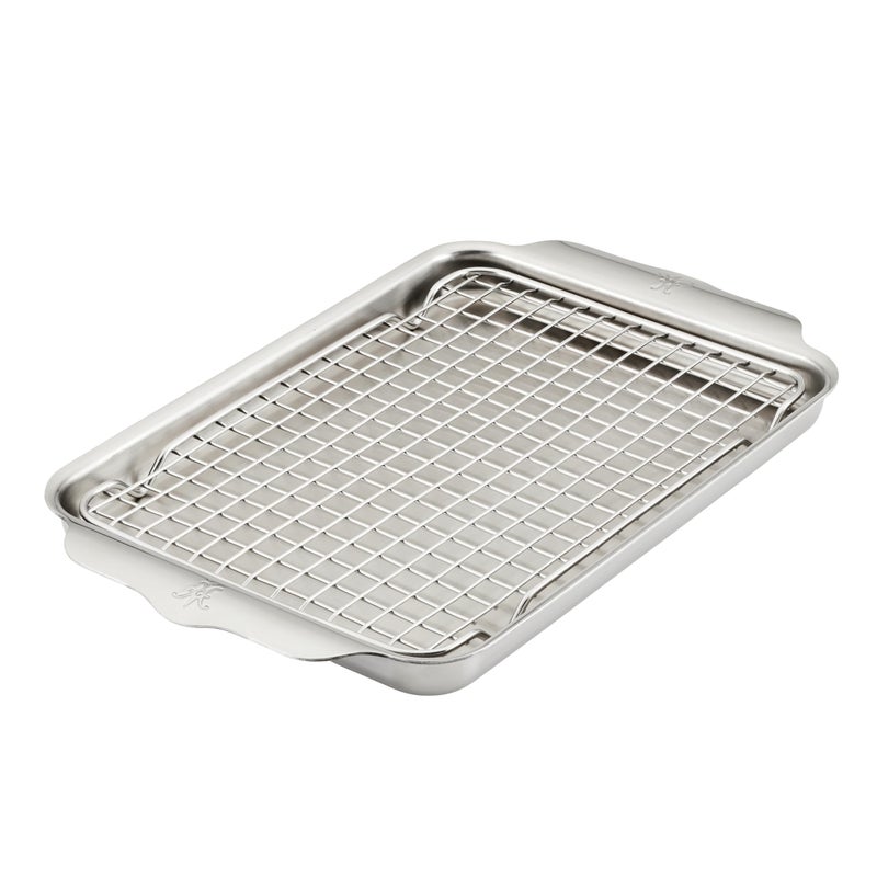 Hestan Provisions OvenBond â€“ 9" x 12.5" Tri-ply Clad Stainless Steel Quarter Sheet Pan with Rack - Image 1