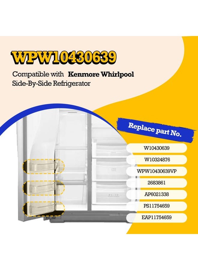 GREALTH WPW10430639 Refrigerator Door Shelf Bin Compatible with Whirlpool Kenmore, Freezer Door Bin W10430639 W10324876 WPW10430639VP AP6021338 PS11754659 EAP11754659 2683861 - Image 2