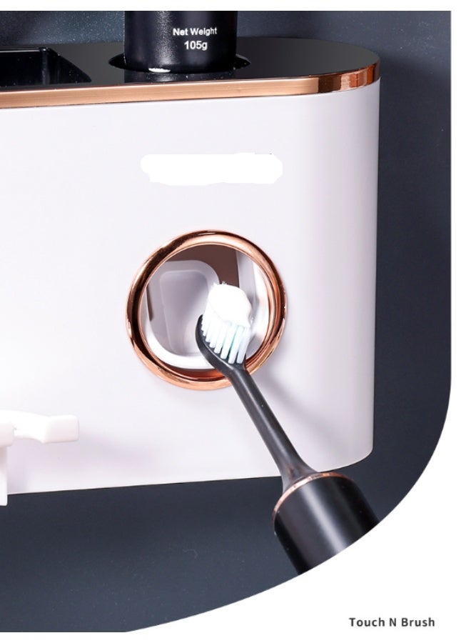 Toothbrush Holders Bathroom Accessories with Toothpaste Dispenser, 3 Cups Toothbrush Holder Wall Mounted Bathroom Decor - Image 4