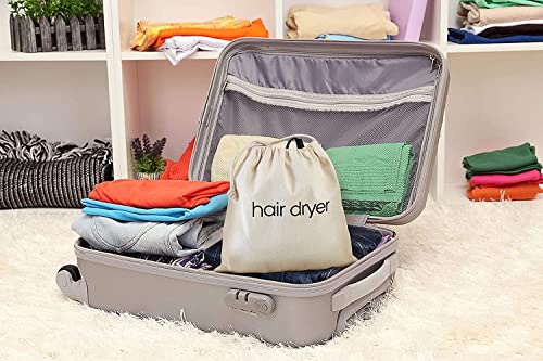 FabbPro Hair Dryer Bags Storage Organizer – Beige Color – 12" x 12" Drawstring Closure Cover – Ideal for Home, Hotel, Guest Room or as a Travel Bag (12" x 12") - Image 4