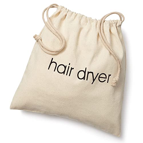 FabbPro Hair Dryer Bags Storage Organizer – Beige Color – 12" x 12" Drawstring Closure Cover – Ideal for Home, Hotel, Guest Room or as a Travel Bag (12" x 12") - Image 1