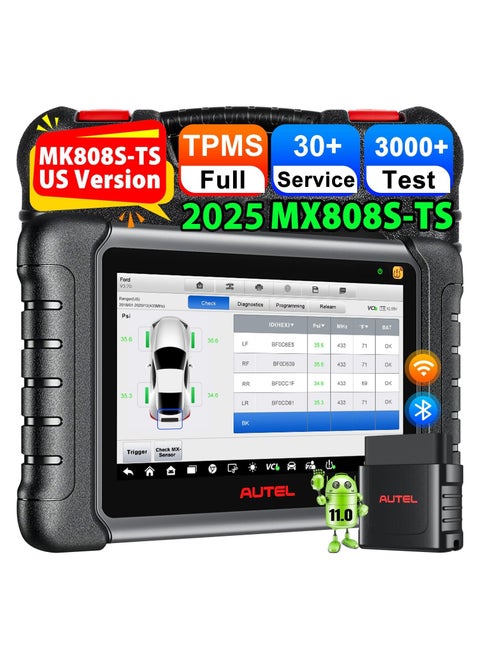 Autel MaxiCheck MX808S-TS, 2025 Same as MaxiCOM MK900TS MX900-TS TS900, US Ver. of MK808S-TS up of MK808S MK808Z, Top TPMS Programming Relearn Retrofit, 3000+ Active Test, 28+ Service, All-System Scan