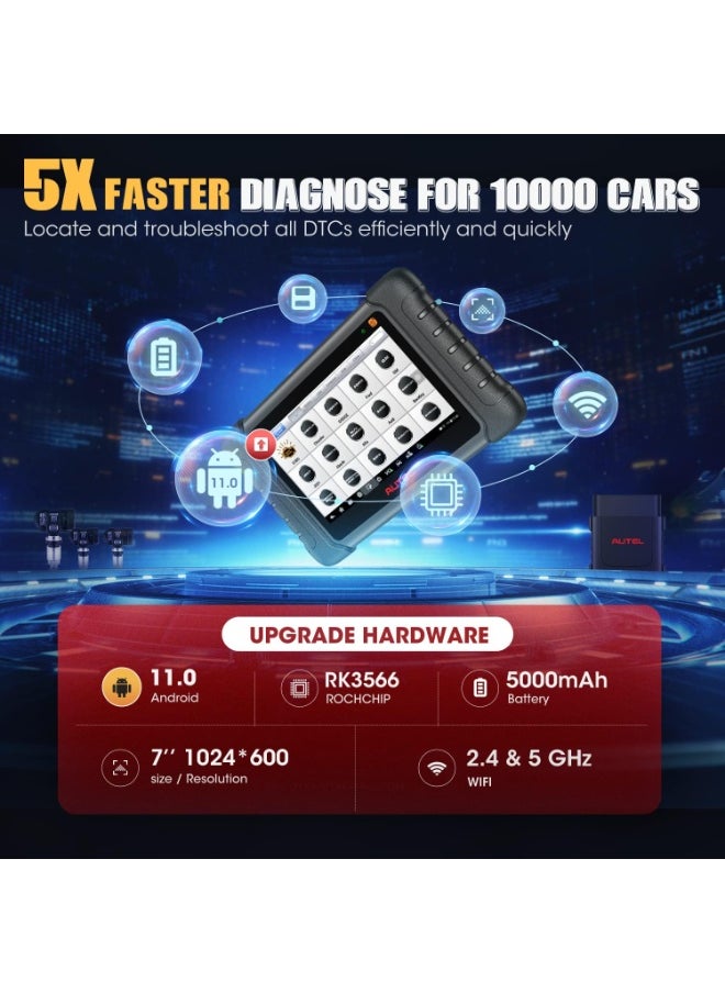 Autel - Autel MaxiCheck MX808S-TS, 2025 Same as MaxiCOM MK900TS MX900-TS TS900, US Ver. of MK808S-TS up of MK808S MK808Z, Top TPMS Programming Relearn Retrofit, 3000+ Active Test, 28+ Service, All-System Scan - Image 1