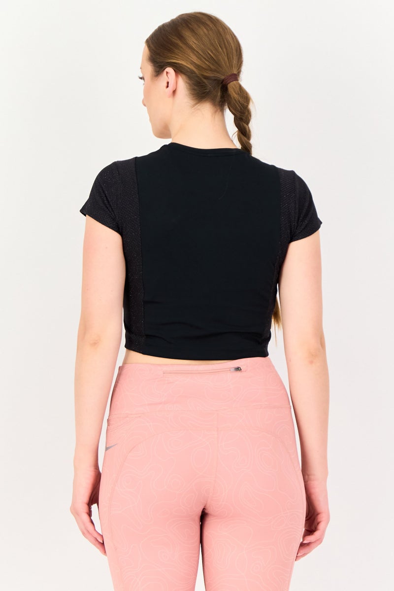 Nike Women Dri-Fit Short Sleeve Training Top, Black - Image 3