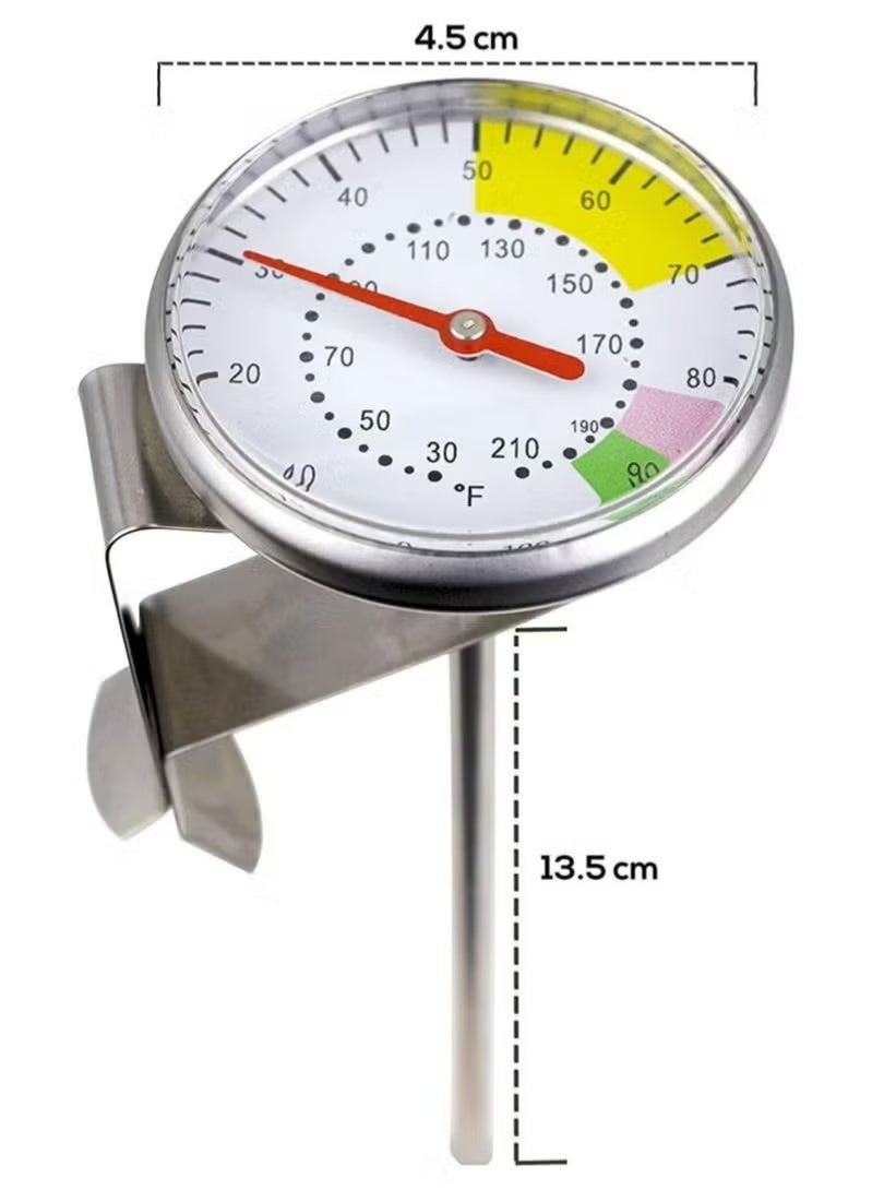 Thermometer Suitable for Milk Coffee and Water Silver analog colored 13.5cm - Image 2