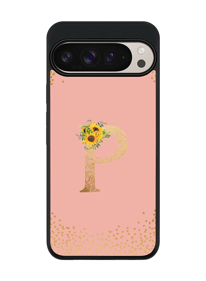 Stylizedd غطاء لجهاز جوجل بيكسل 9 برو XL، حماية كاميرا نحيفة، غطاء هاتف مضاد للصدمات - تصميم زهور مخصص - P (وردي زهري)  - Image 1