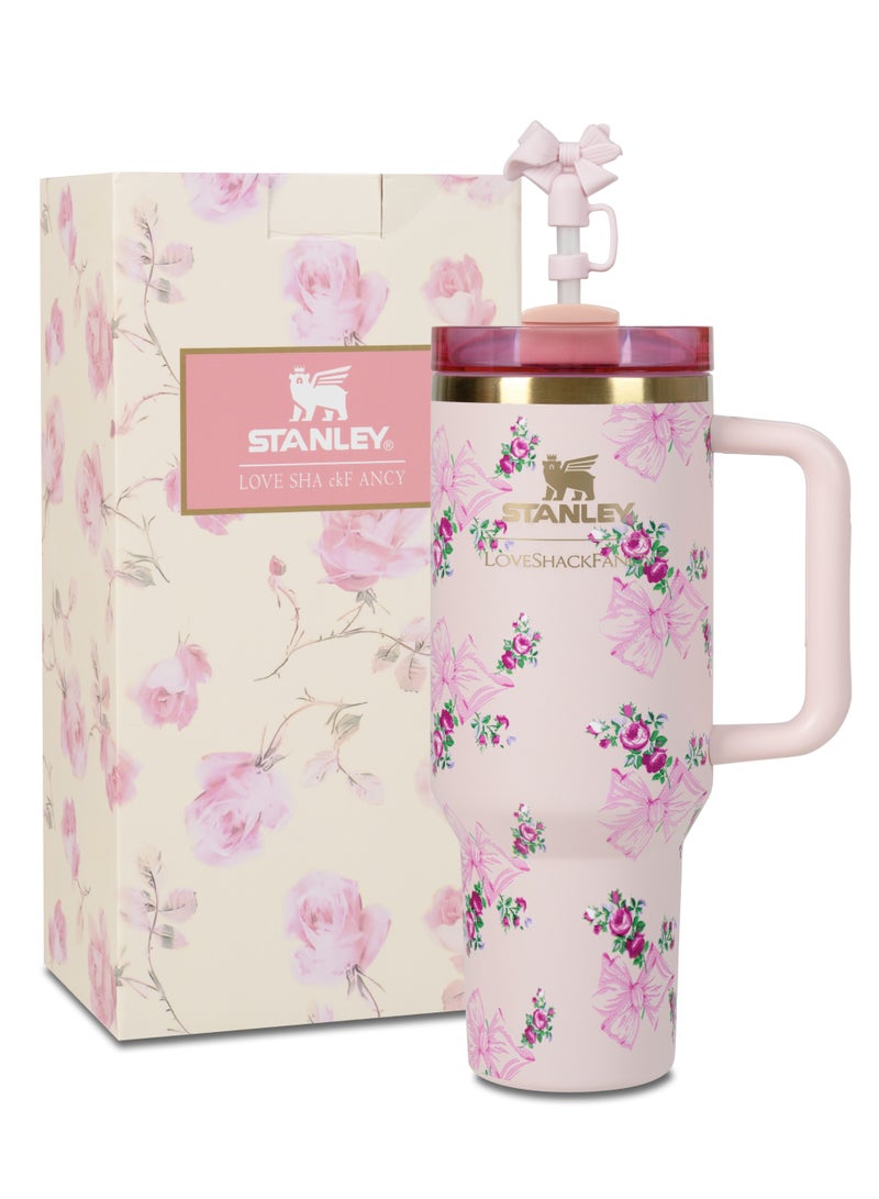 Stanley 40oz Quencher H20 Flowstate Stainless Steel Vacuum Insulated Tumbler with Lid and Straw for Water, Iced Tea or Coffee, Smoothie and More, Cream - Image 1