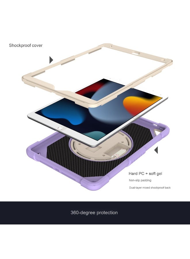 NIBEMINENT Case for ipad 9th/8th/7th Generation 10.2'' Heavy Duty Screen Protector 360° Rotating Stand Handle Pencil Holder Shockproof Drop Protection Shoulder/Hand Strap Durable Kids-Friendly  - Image 4