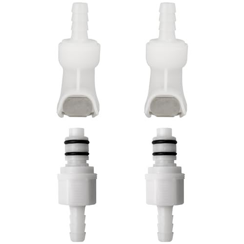 IRONSTAR Quick-Disconnect Hose Barb Insert, Quick Connect Hose Fittings, Plastic Quick Connect Male/Female Coupling Connector, 1/4" Inner Diameter hose, 2 Female Connectors and 2 Male Connectors - Image 1