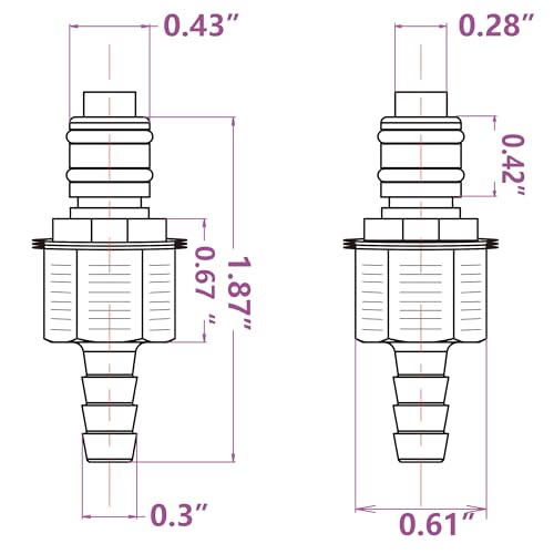 IRONSTAR Quick-Disconnect Hose Barb Insert, Quick Connect Hose Fittings, Plastic Quick Connect Male/Female Coupling Connector, 1/4" Inner Diameter hose, 2 Female Connectors and 2 Male Connectors - Image 4