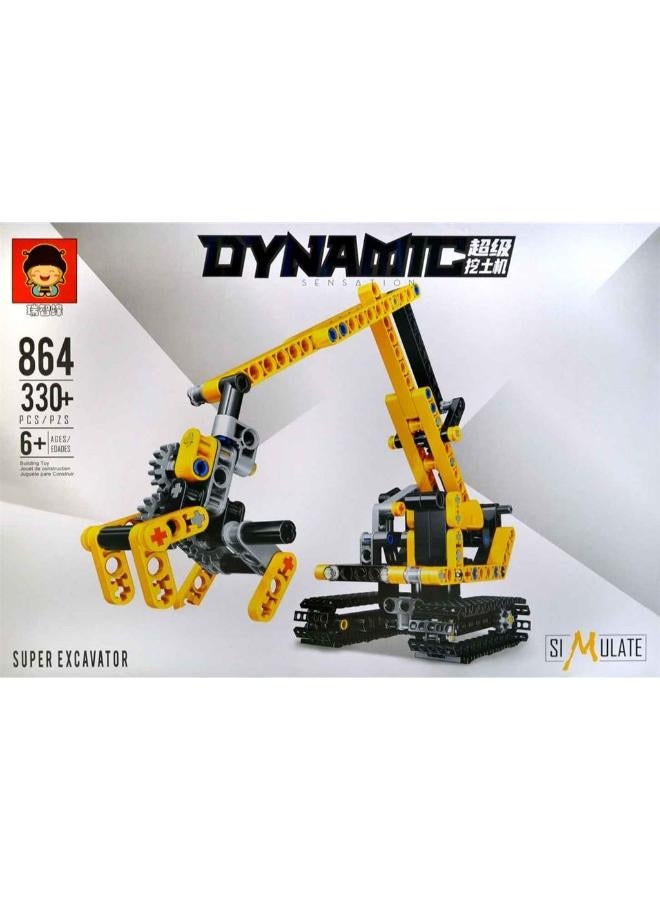 🚜 مجموعة تركيب حفارة البناء الديناميكية – أكثر من 330 قطعة تعليمية ممتعة نوع اللعبة: ألعاب تركيب وبناء – عدد اللاعبين: لاعب واحد أو أكثر – الفئة العمرية: 6 سنوات فما فوق – النوع الفرعي: مكعبات هندسية – الثيم: حفارة / مركبة بناء / تعلم STEM - Image 2