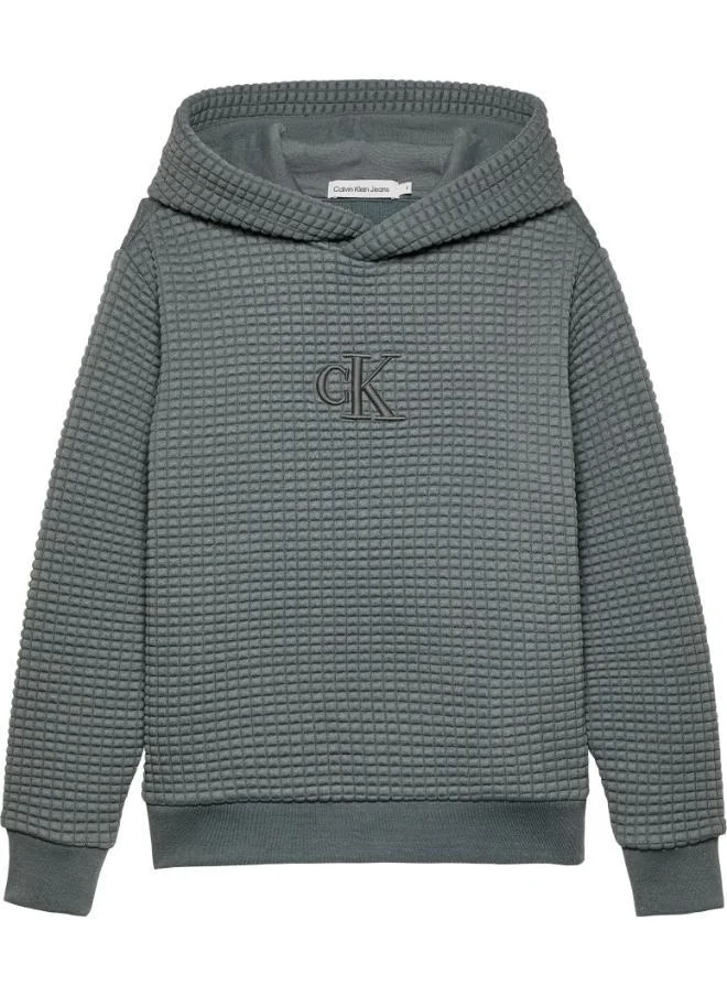 Calvin Klein Jeans Youth Logo Quilted Hoodie