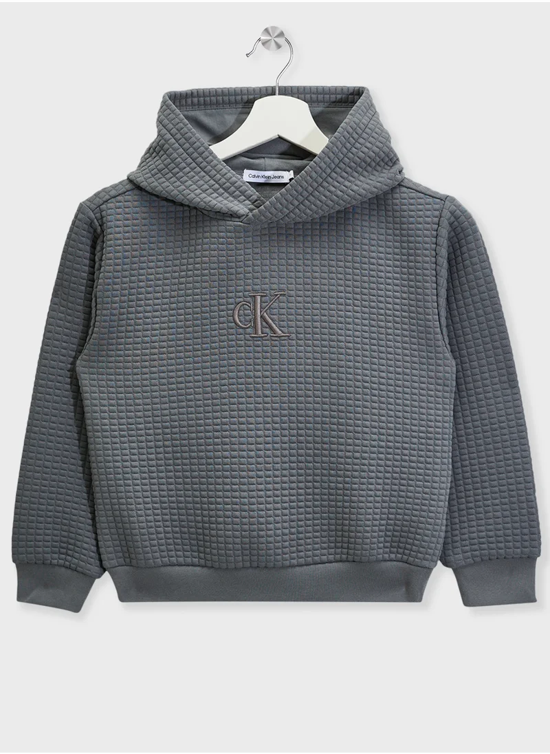 Calvin Klein Jeans Youth Logo Quilted Hoodie