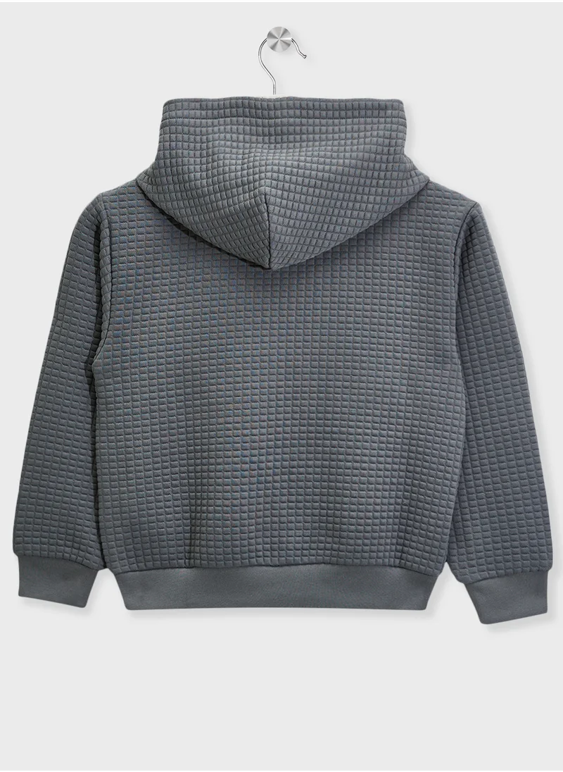 Calvin Klein Jeans Youth Logo Quilted Hoodie