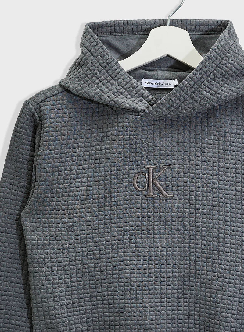 Calvin Klein Jeans Youth Logo Quilted Hoodie