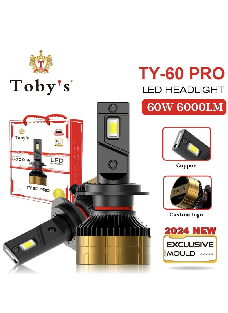 Toby's - 2 Pieces 9012 60W LED Headlight Bulb Assembly 6000 Lumens Xtreme Bright - Image 1