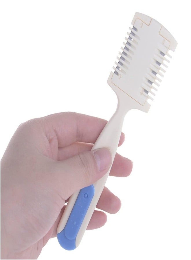 KIRA Cutter Comb Hair Shaper Razor Comb Double Edge Razor Hair Thinning Razor Comb for Home Salon Hair Cutting Styling Tools (White and Blue) - Image 4