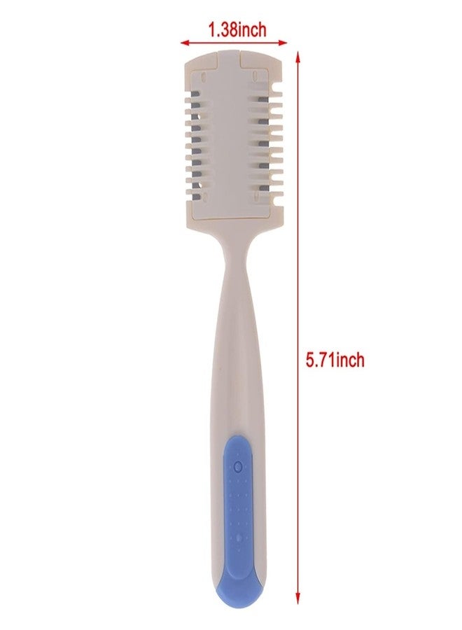 KIRA Cutter Comb Hair Shaper Razor Comb Double Edge Razor Hair Thinning Razor Comb for Home Salon Hair Cutting Styling Tools (White and Blue) - Image 3