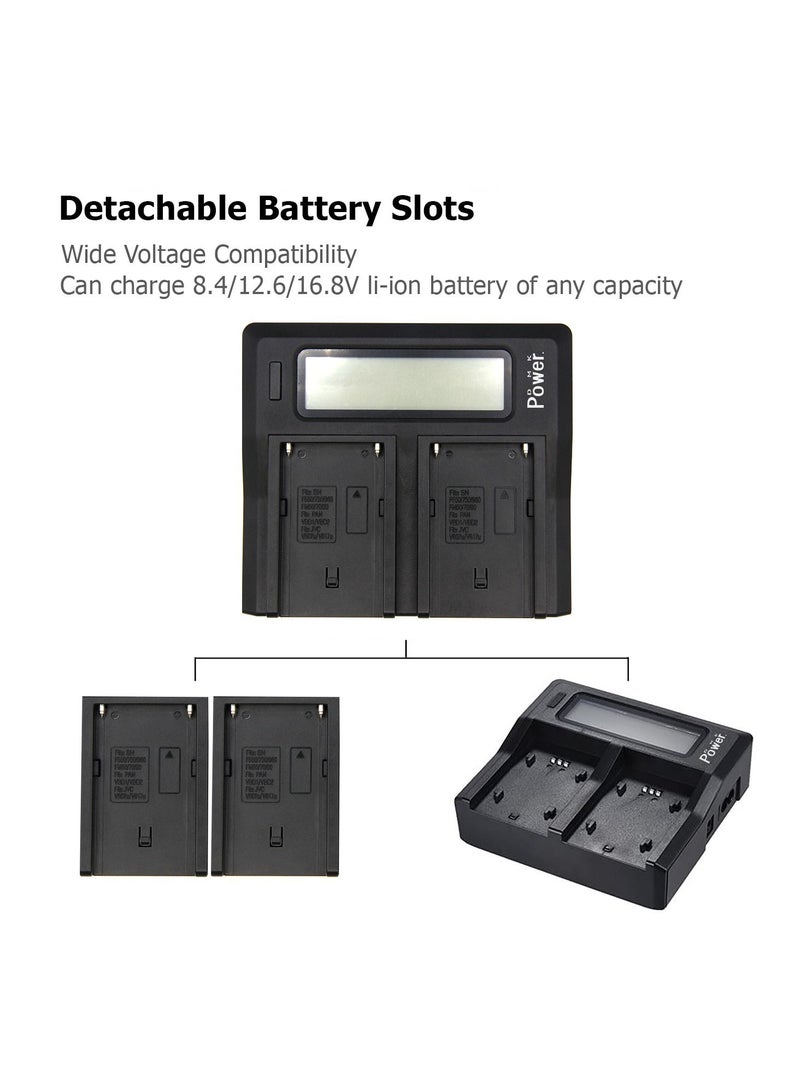 DMK Power NP-F970/NP-F960"4 Pcs 9800mAh Battery and 1 x DC-01 Digital Dual Battery Charger", - Image 5