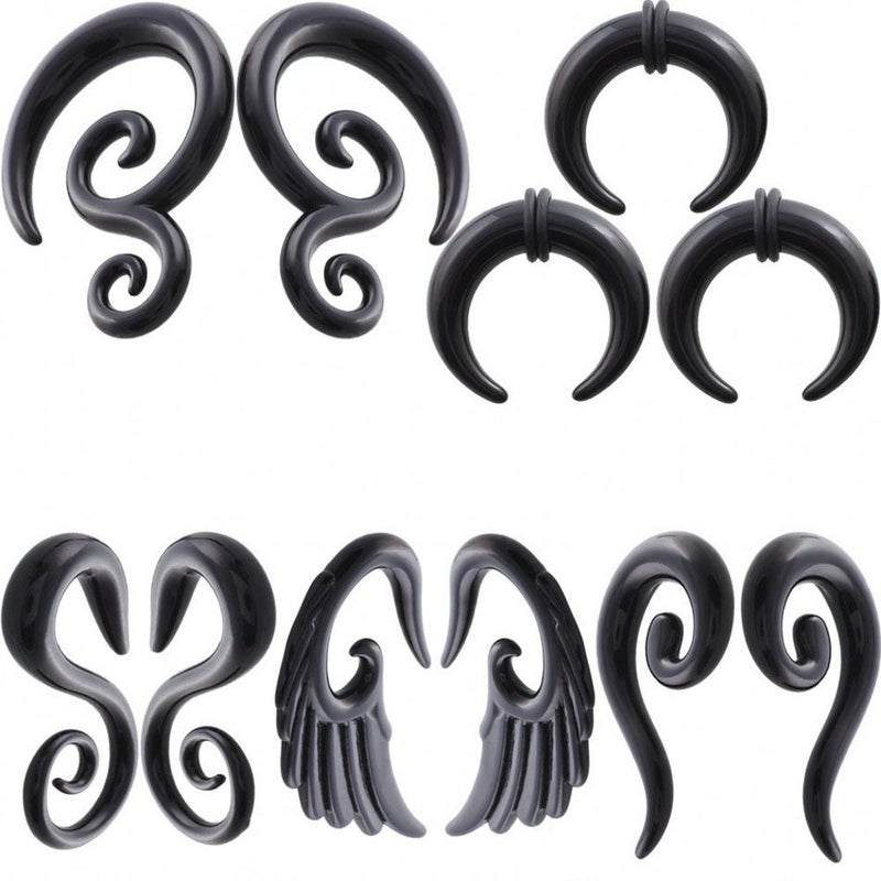 IPINK-5 Pairs Acrylic Spiral Snail Taper Plugs Tunnel Ear Stretcher Expander Kit Plugs 14-00 Gauges (5 Pairs of 5mm(4G)) - Image 1