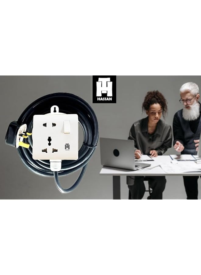 Hassan Hassan single socket extension universal 13A heavy duty power outlet extended cord (3 meter)  - Image 5