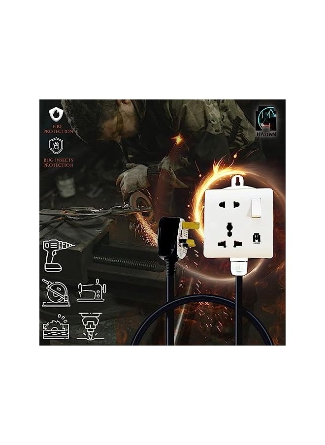 Hassan Hassan single socket extension universal 13A heavy duty power outlet extended cord (3 meter)  - Image 2