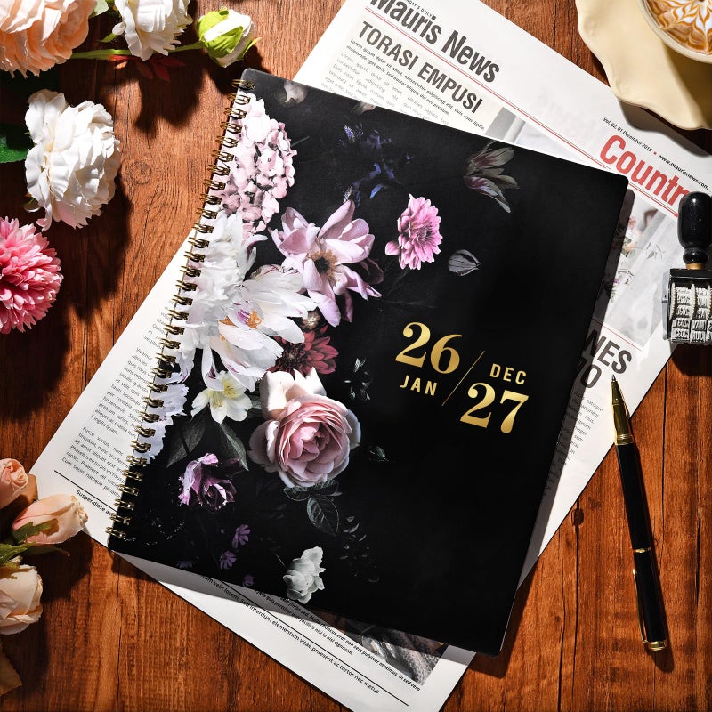 Vindora 2026-2027 Monthly Planner - Large Monthly Calendar Planner 2026-2027, 9'' x 11'', Jan. 2026 - Dec. 2027, 2 Year Calendar with Tabs, Twin-wire Binding, Useful Inner Pocket, Premium Paper - Image 2