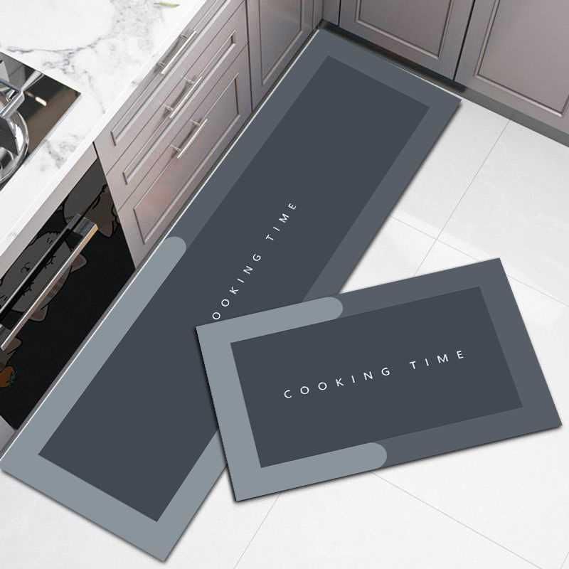 Rewup -Kitchen mat-2 Pcs Kitchen Mats, Waterproof Memory Foam Kitchen Rugs, Standing Desk Mat Floor Mats, Comfort Runner Rug Carpets for Kitchen Floor, Sink (Cooking Time) - Image 3