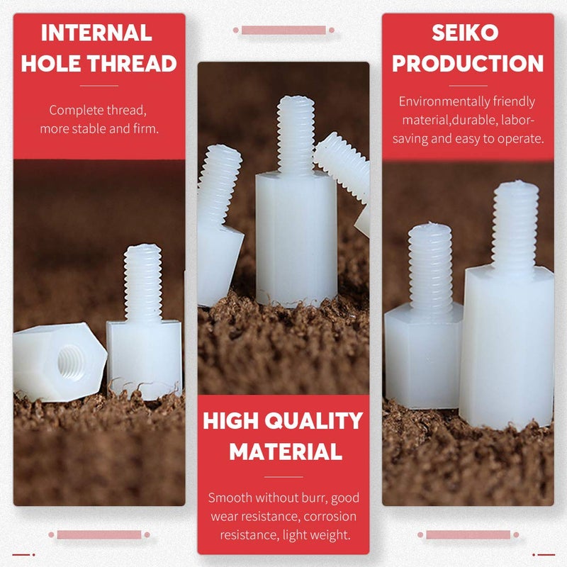 Hilitchi 120pcs M2 Male Female Nylon Hex Spacer Standoff Screw Nut Assortment Kit (Nylon M2) - Image 4