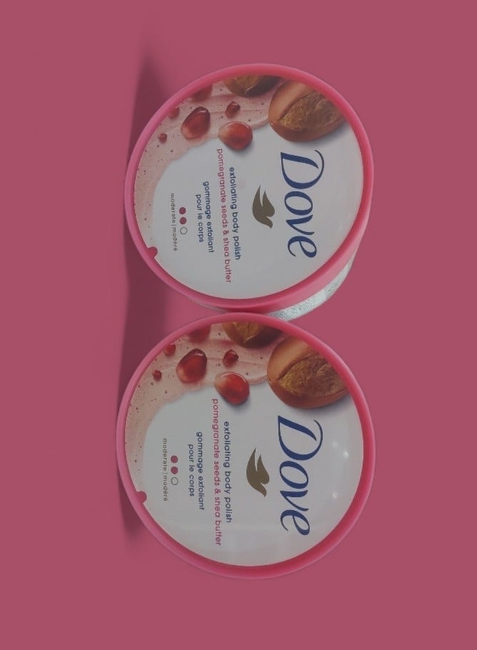 Dove Body Scrub (Pomegranate Seeds & Shea Butter) 298g 2pcs - Image 2