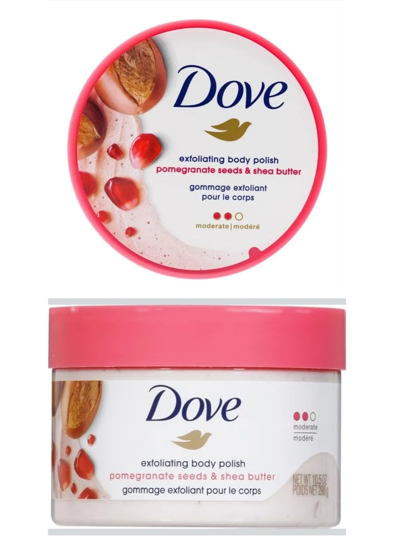 Dove Body Scrub (Pomegranate Seeds & Shea Butter) 298g 2pcs - Image 4